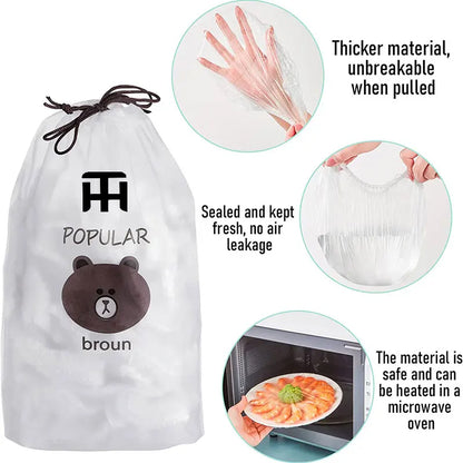 100PCS Disposable Elastic Food Cover Wraps