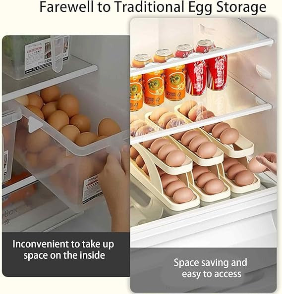 15 Grid Rolling Egg Organizer
