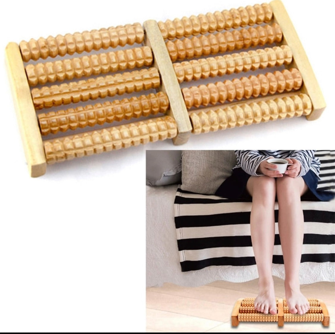 Traditional Wooden Foot Massager Roller