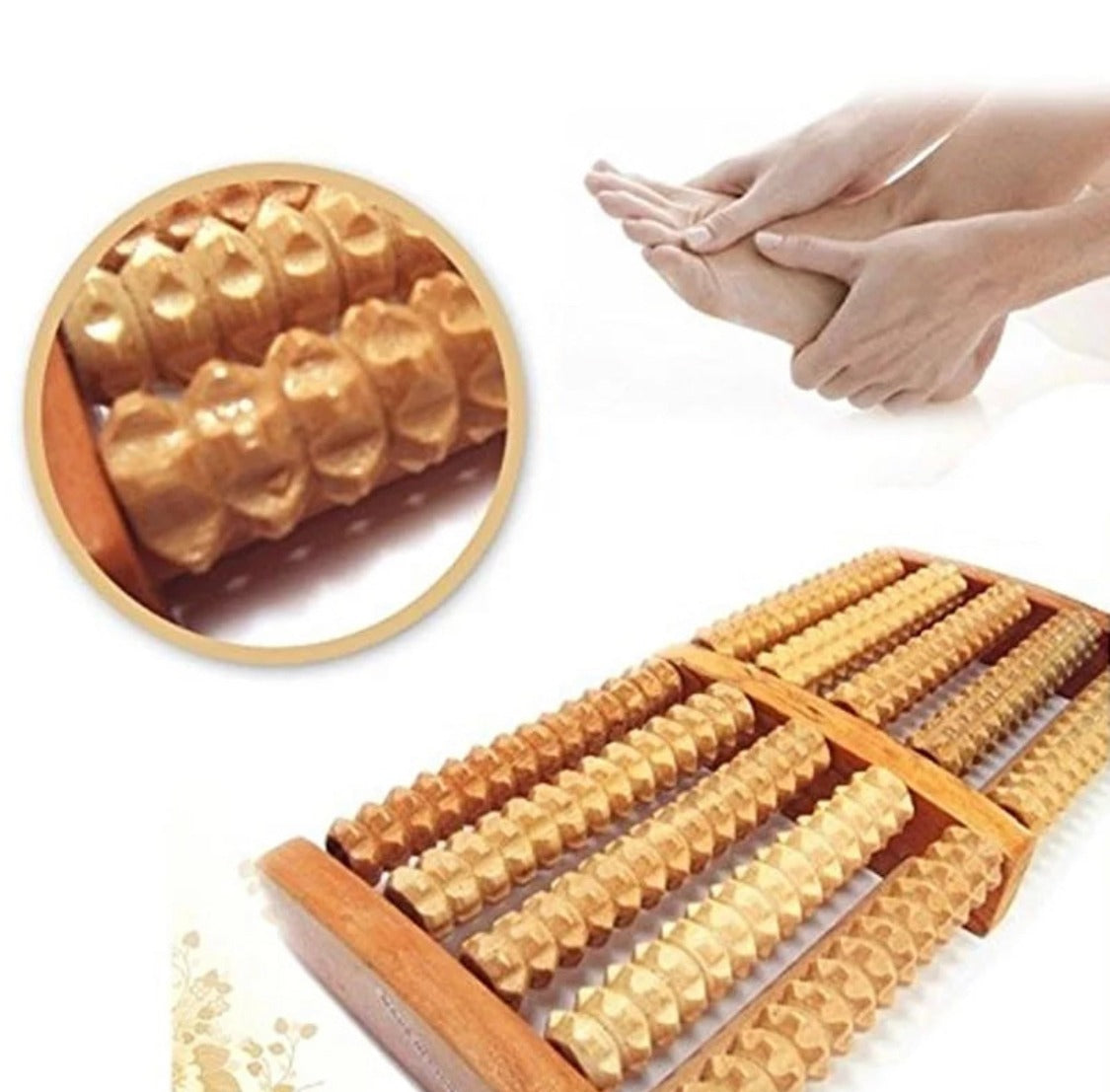 Traditional Wooden Foot Massager Roller